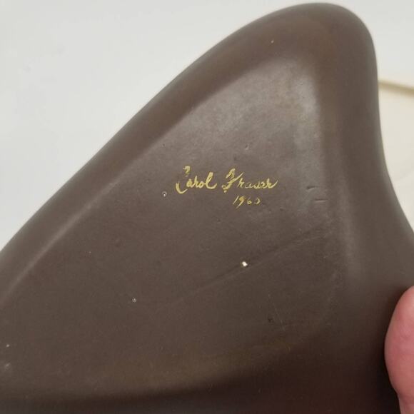 Vintage California Art Pottery Dish, Boomerang Bowl Mid Century Modern - Picture 5 of 5